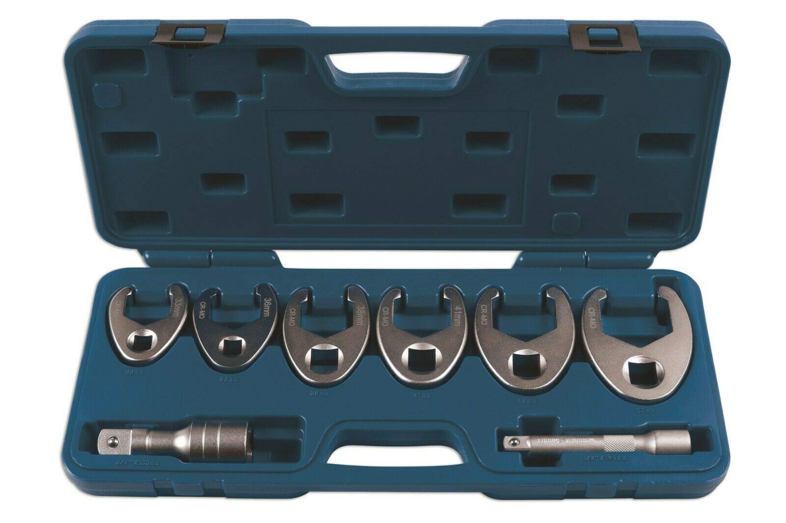 Laser 7476 Crows Foot Wrench Set 1/2"D, 3/4"D 8pc, Chrome - Image 2