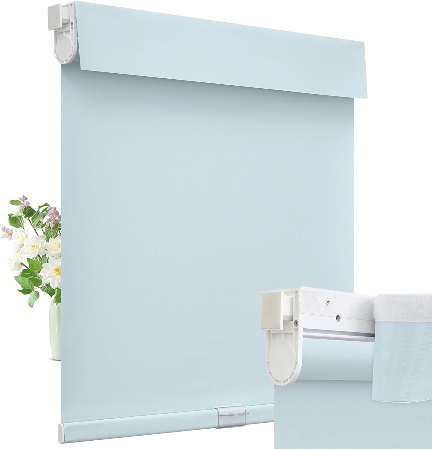 Moonice Cordless Roller Blinds No Drill Blinds for Windows Valance ...