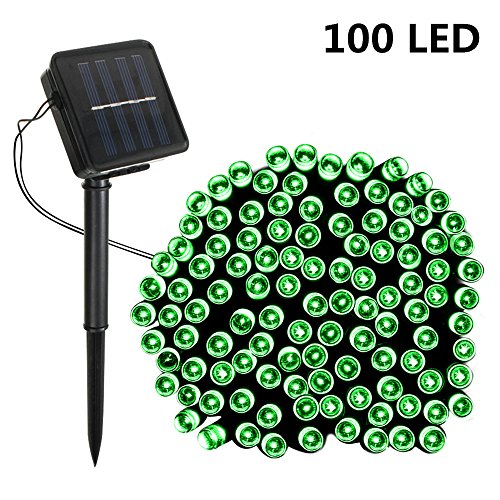SOLMORE Solar Powered LED String Light, Ambiance Lighting, 17M 100 LED Starry Solar Fairy String Lights for Outdoor, Gardens, Homes, Christmas Party Holiday Landscape Decor Green
