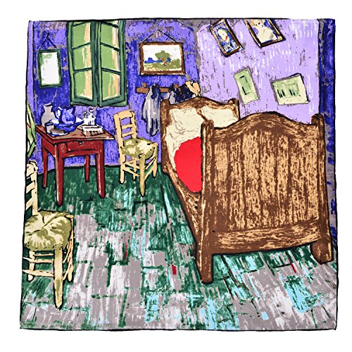 21" Women Square Scarf 100% Silk Kerchief World-Famous Artwork Painted Scarves Neck Small Scarves2