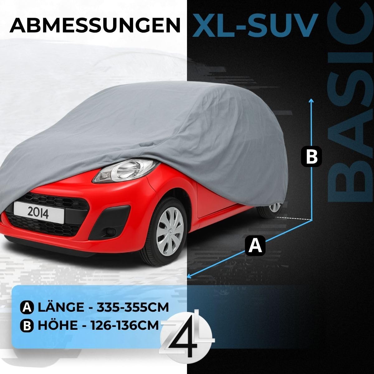 Z4L Autoabdeckung passend für C1 I, II- 4-Lagiges, atmungsaktives Material, Schützt vor Schnee, UV, Ganzjährig