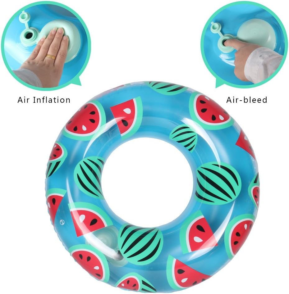 Inflatable Swimming Ring, Swimming Pool Float, Swimming Rings with integrated built-in Inflator, Toy Inflatable Swimming Simply press the pump inflator by the air-relief nozzle pool-party Water Fun