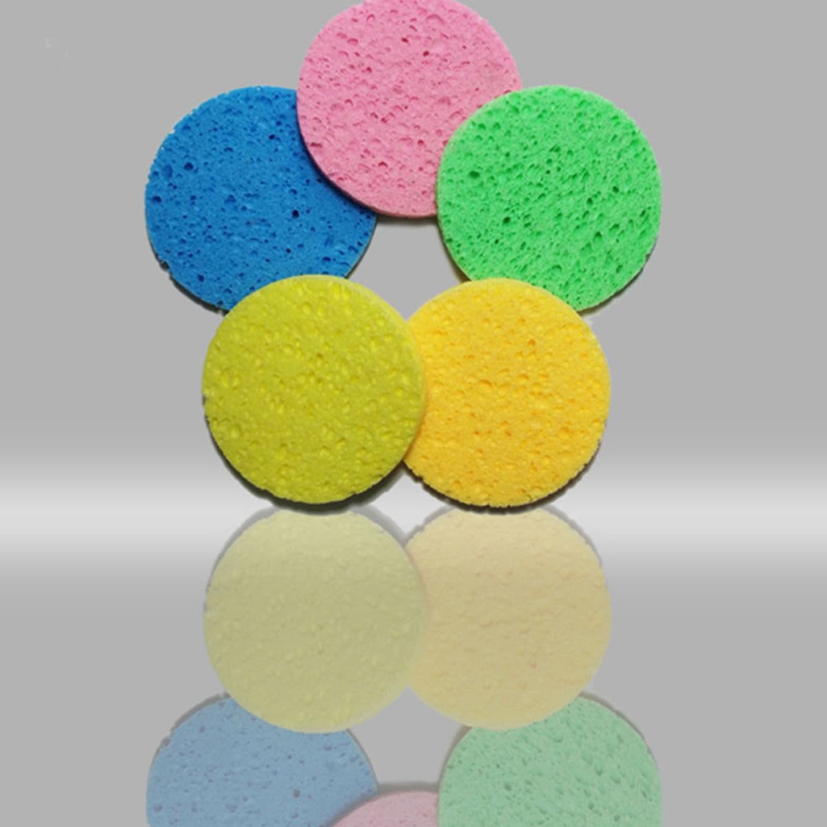 ULTECHNOVO Spugna Struccante Viso Lavabile in Spugna di Cellulosa, 50 Pezzi, 80 MM, 8 MM, Pulizia Profonda dei Pori, per Lavaggio Quotidiano
