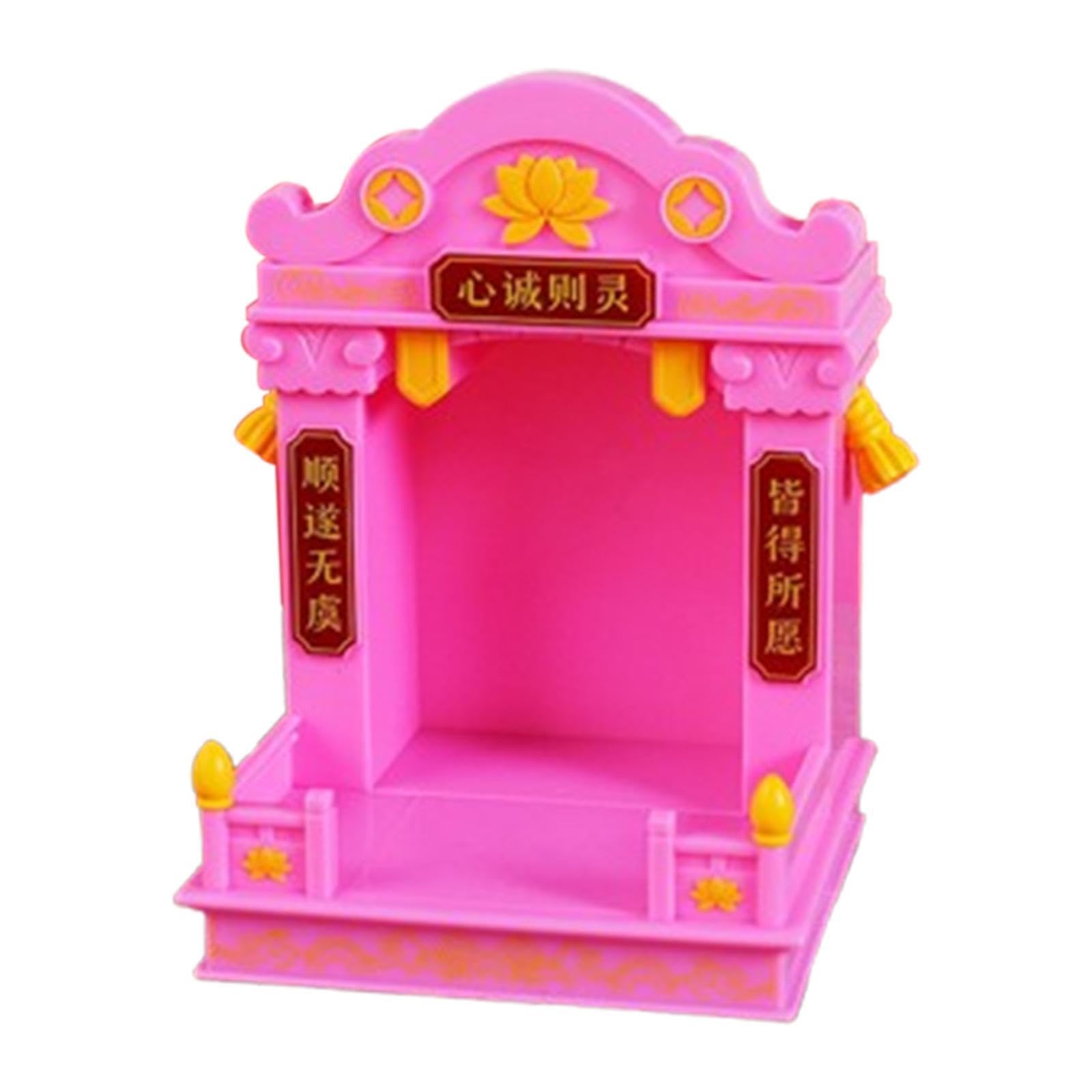 Statue de Bouddha incassable rose pour étagère étroite de salon