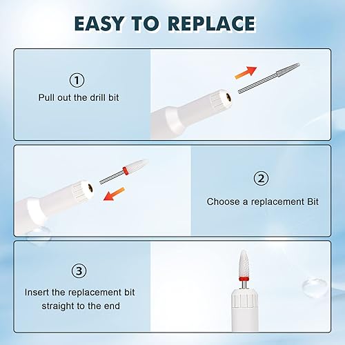 Miniatura 8 de EAONE Taladro de uñas eléctrico portátil kit profesional de lima de uñas Efile para acrílico uñas de gel herramientas de forma de pulido de manicura