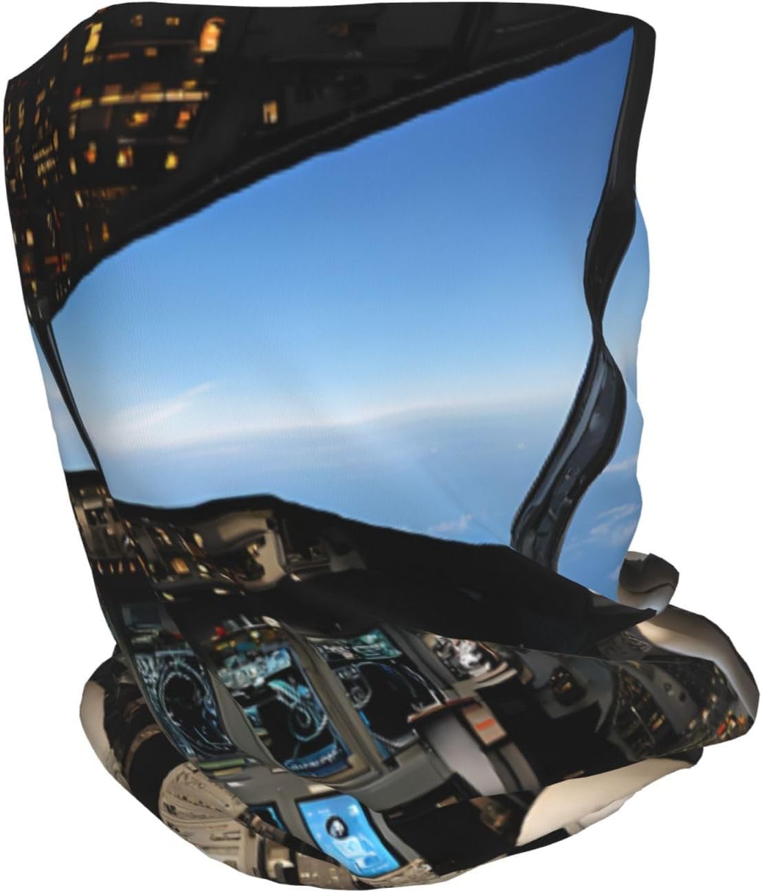 (Airplane Cockpit Print) Multi-Functional Convertible Brimless Hat for Daily Outdoor Travel Use -