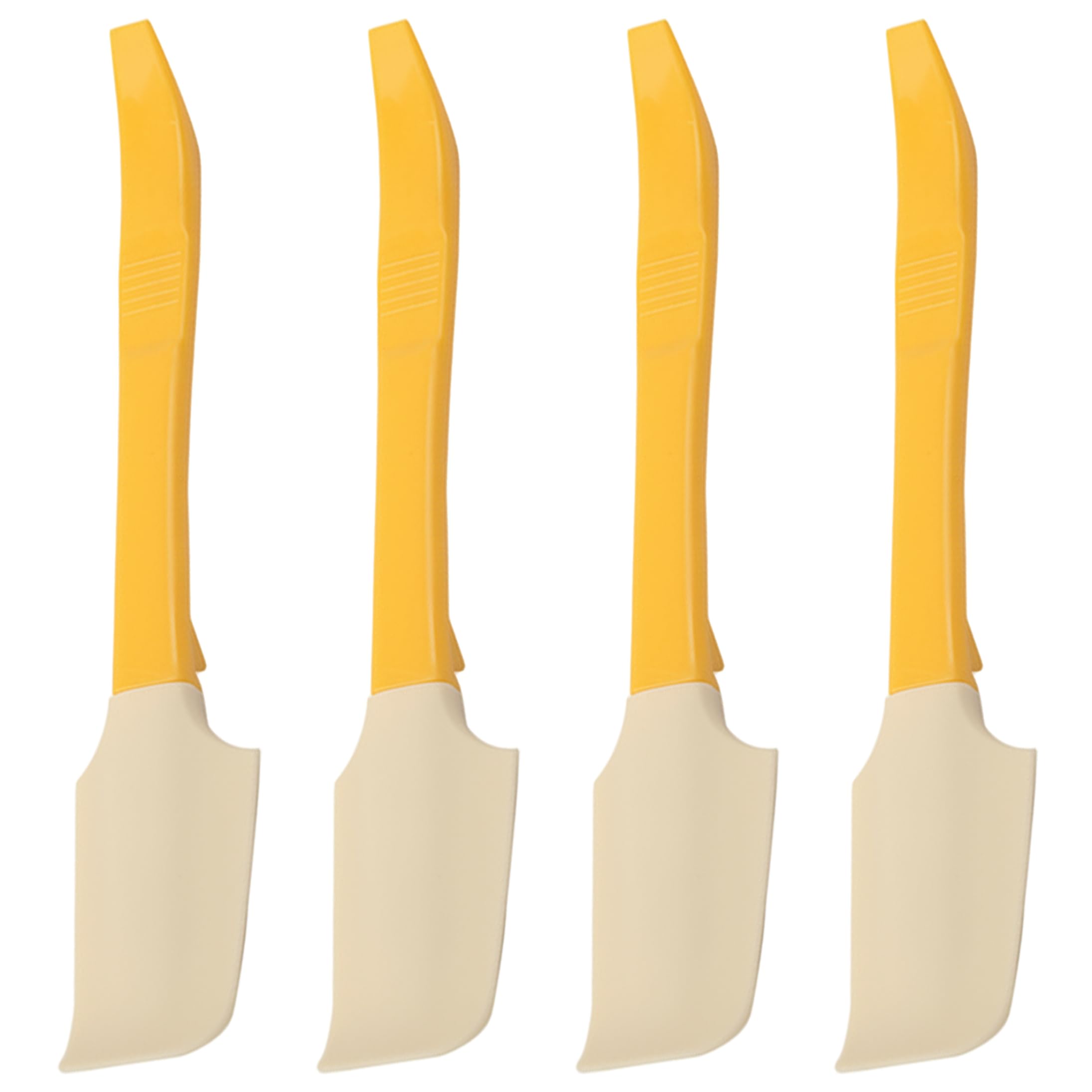 Xdyyjrasa Jar Spatula - 4-Pack Sourdough Spatula with Can Opener, Multi-functional Butter Spreader for Scraping Jars & Spreading, Yellow