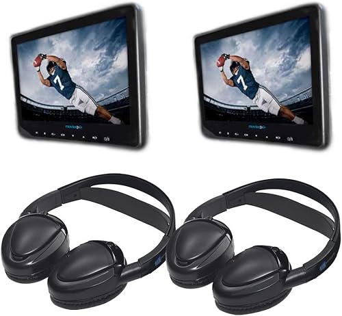 Audiovox AVX10USB - Paquete universal de video DVD con respaldo de asiento con auriculares