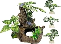 Smoothedo Pets Betta Fish Tank Cave Decor - Leaf Pad Hammock Hideout, 5 Inch Artificial Plant Shelter for Small Aquariums