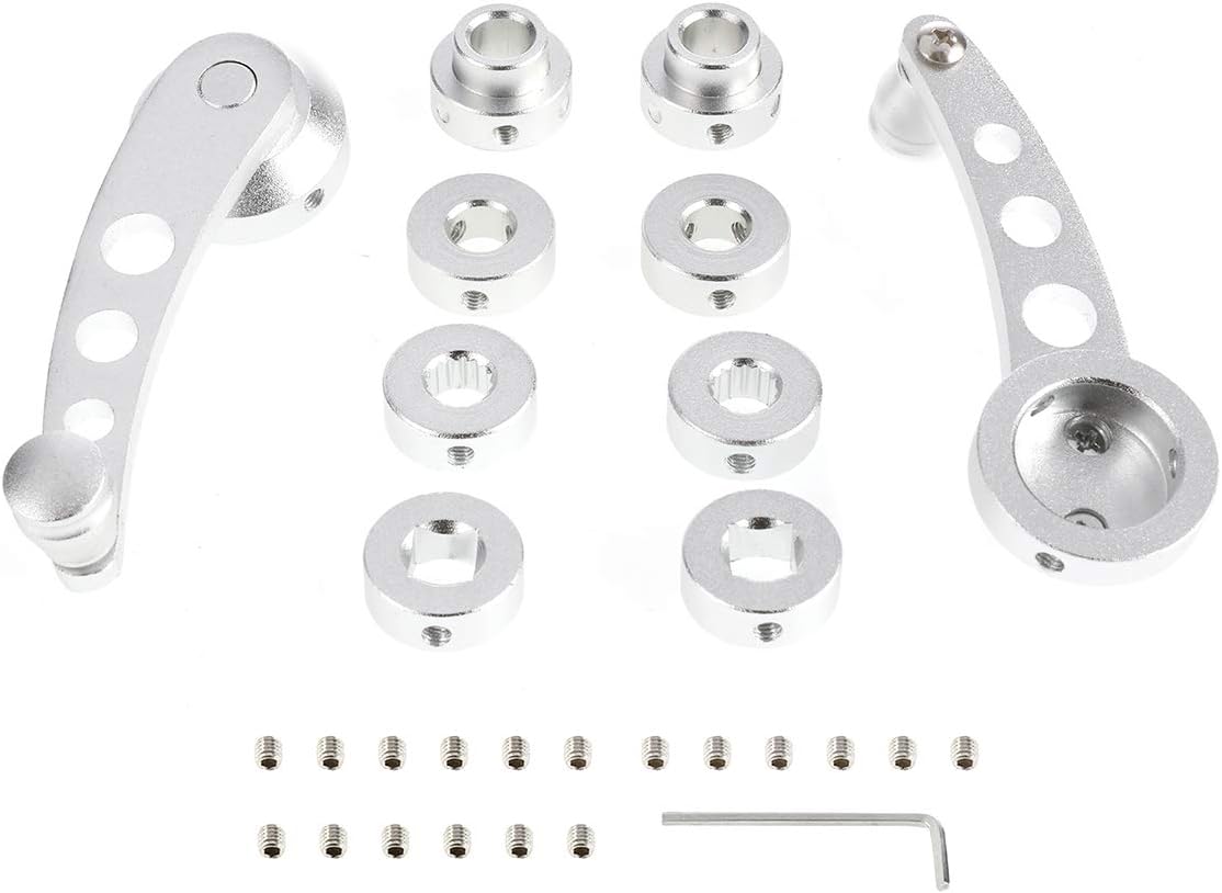ALAVENTE Car Window Crank Handle Winder Billet Aluminum Universal Car Wagon Door Window Winder Crank Riser Replacement (Silver)