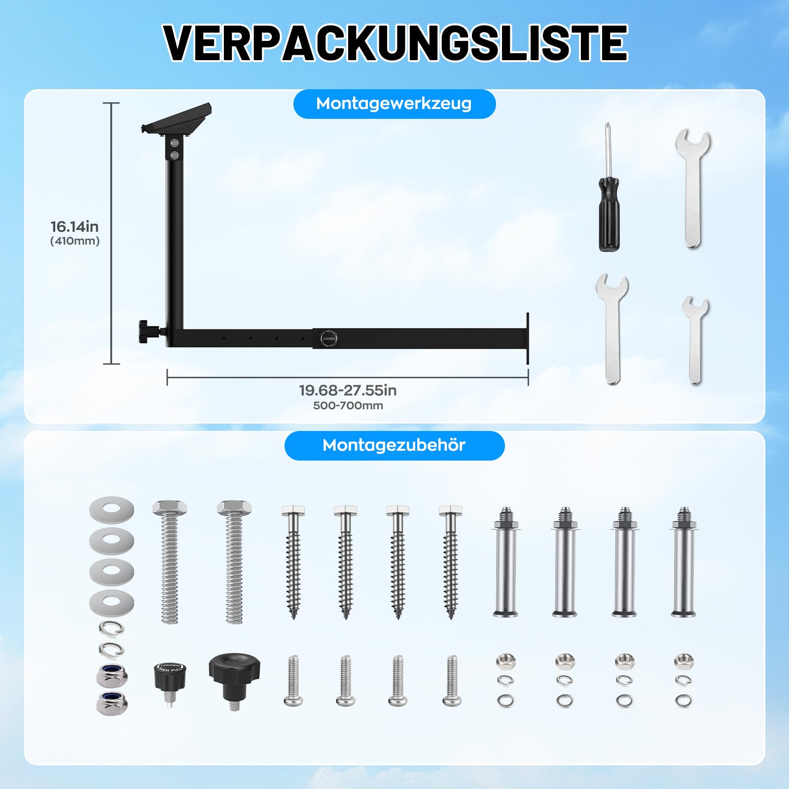 IMAYCC Starlink Gen 3 Mount, 360 ° Regolabile Supporto Starlink Gen 3 Lungo Scalabile Kit Di Montaggio Starlink V3 Pole Mount con Adattatore per tubo Starlink Gen 3 per Internet Starlink