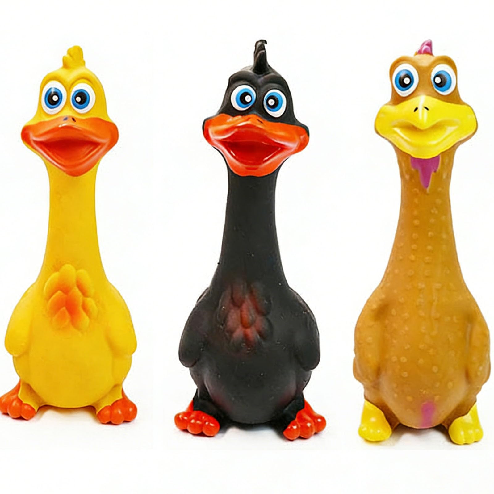 YouthLoxus 3PCS Squeaky Dog Toys, Dog Toy Duck, Rubber Dog Toys, Rubber Chicken Engaging Interactive Pets Entertainment, Fun Sound Effects for Canine Companions