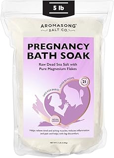 Aromasong Dead Sea Pregnancy Bath Soak 5 LB - Natural Lavender with Pure Magnesium Flakes & Minerals - Used for Pregnancy & Postpartum Muscle Ache & Leg Discomfort - Better Absorbing Than Epsom Salt