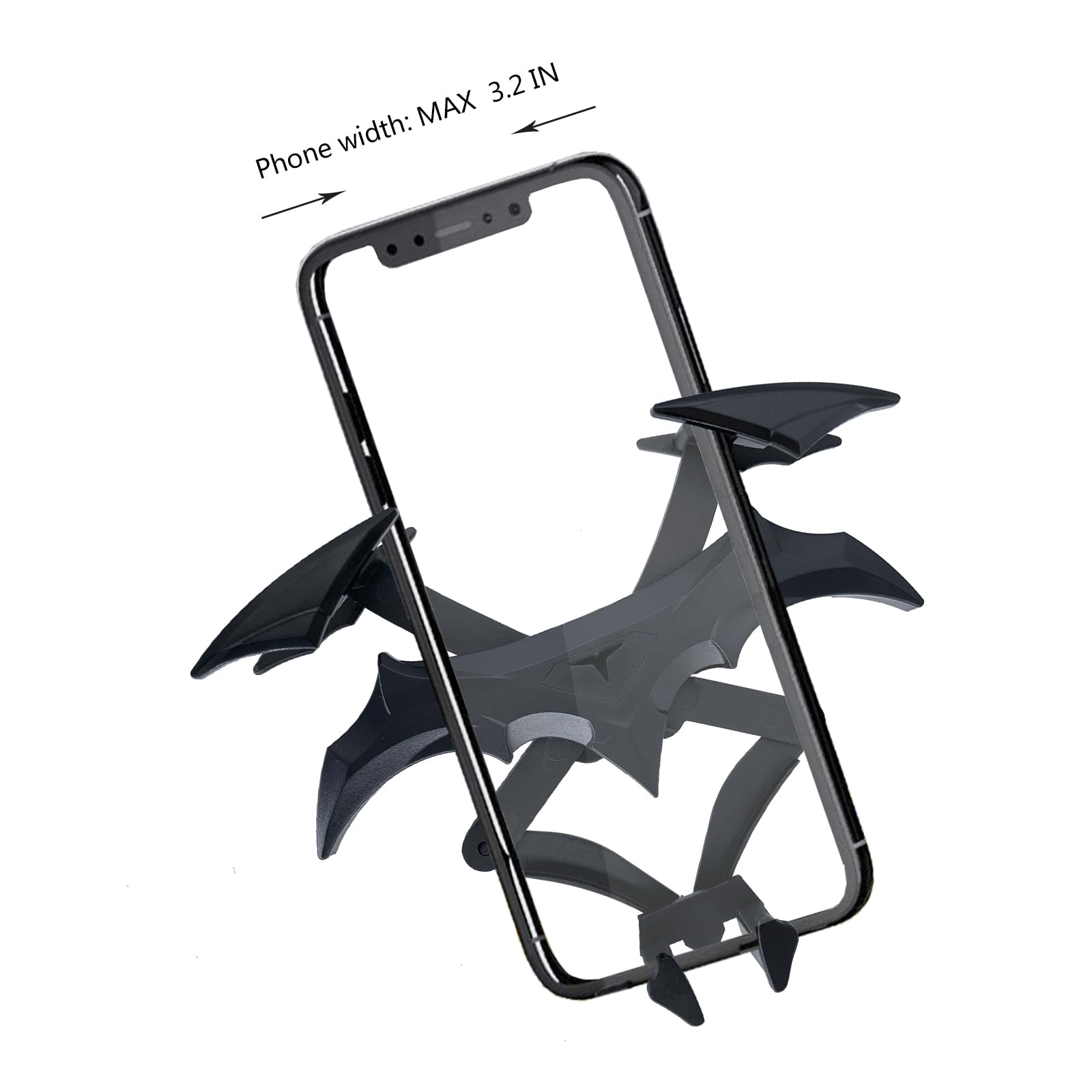 Soporte de teléfono de murciélago oscuro para escritorio, soporte creativo para teléfono de mesa de murciélago, soporte único para teléfono celular para accesorios de escritorio para
