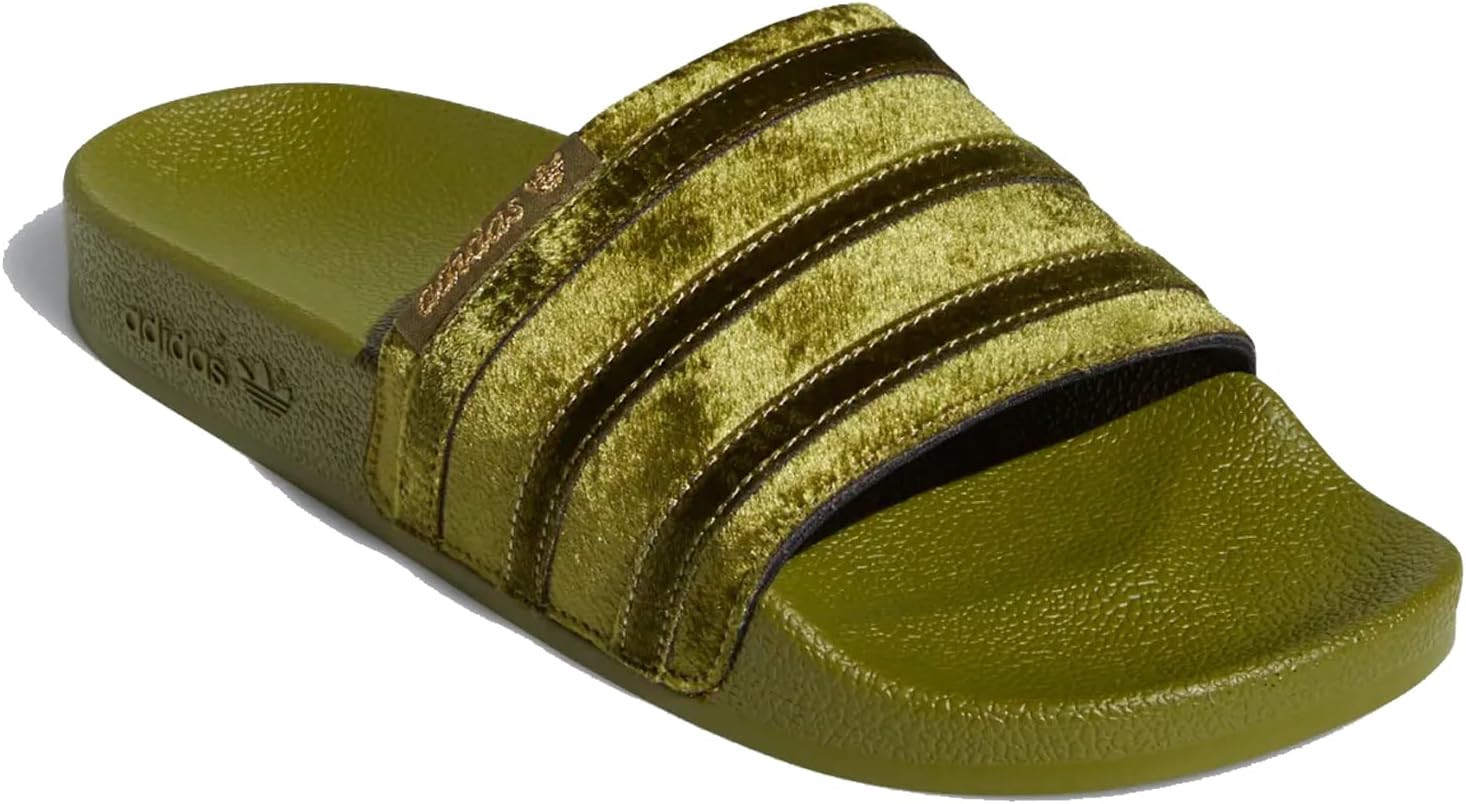 green addidas slides
