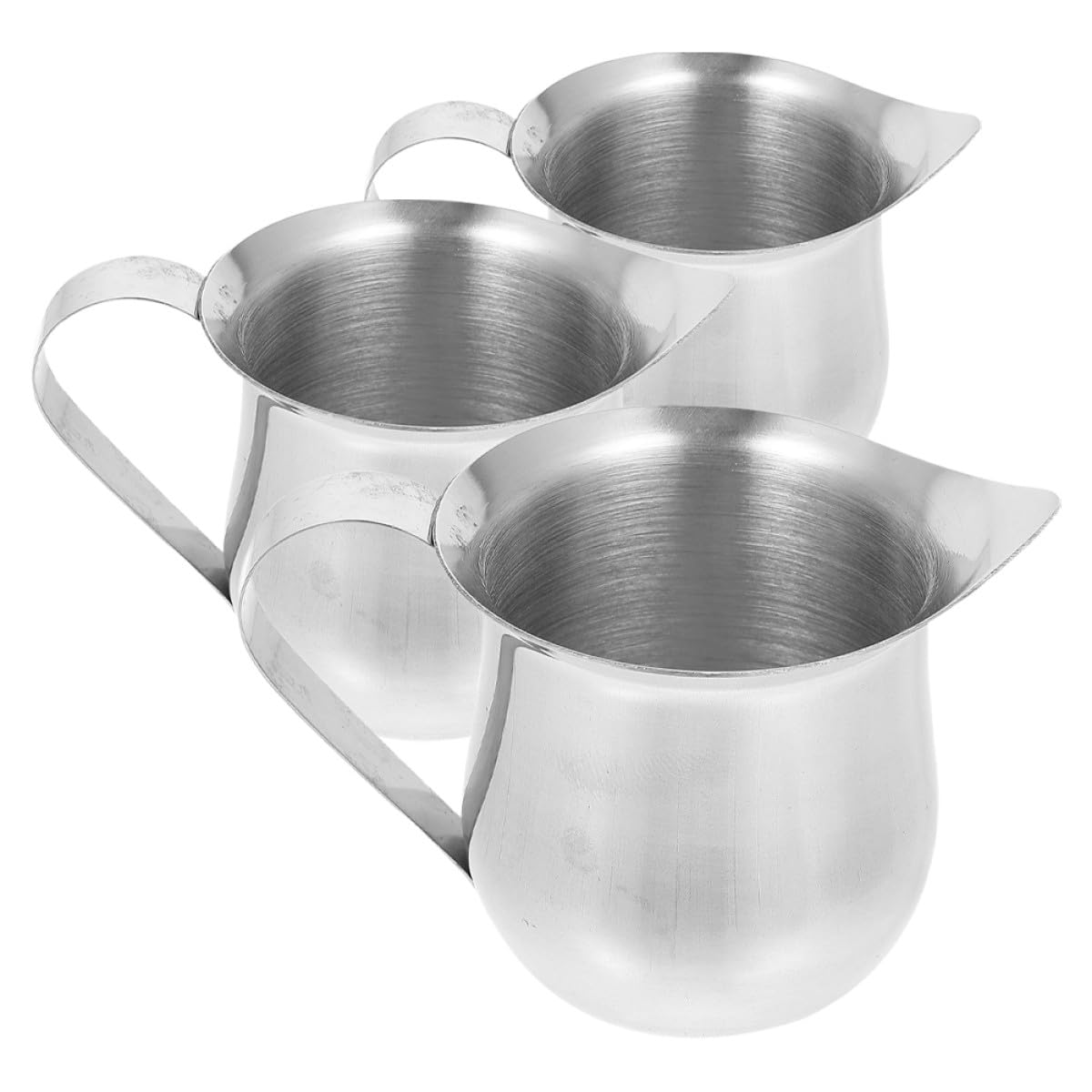 BESPORTBLE 3pcs Stainless Steel Milk Frothing Pitcher 150ml Small Espresso Steaming Jug Cappuccino Latte Art Coffee Bar Accessories