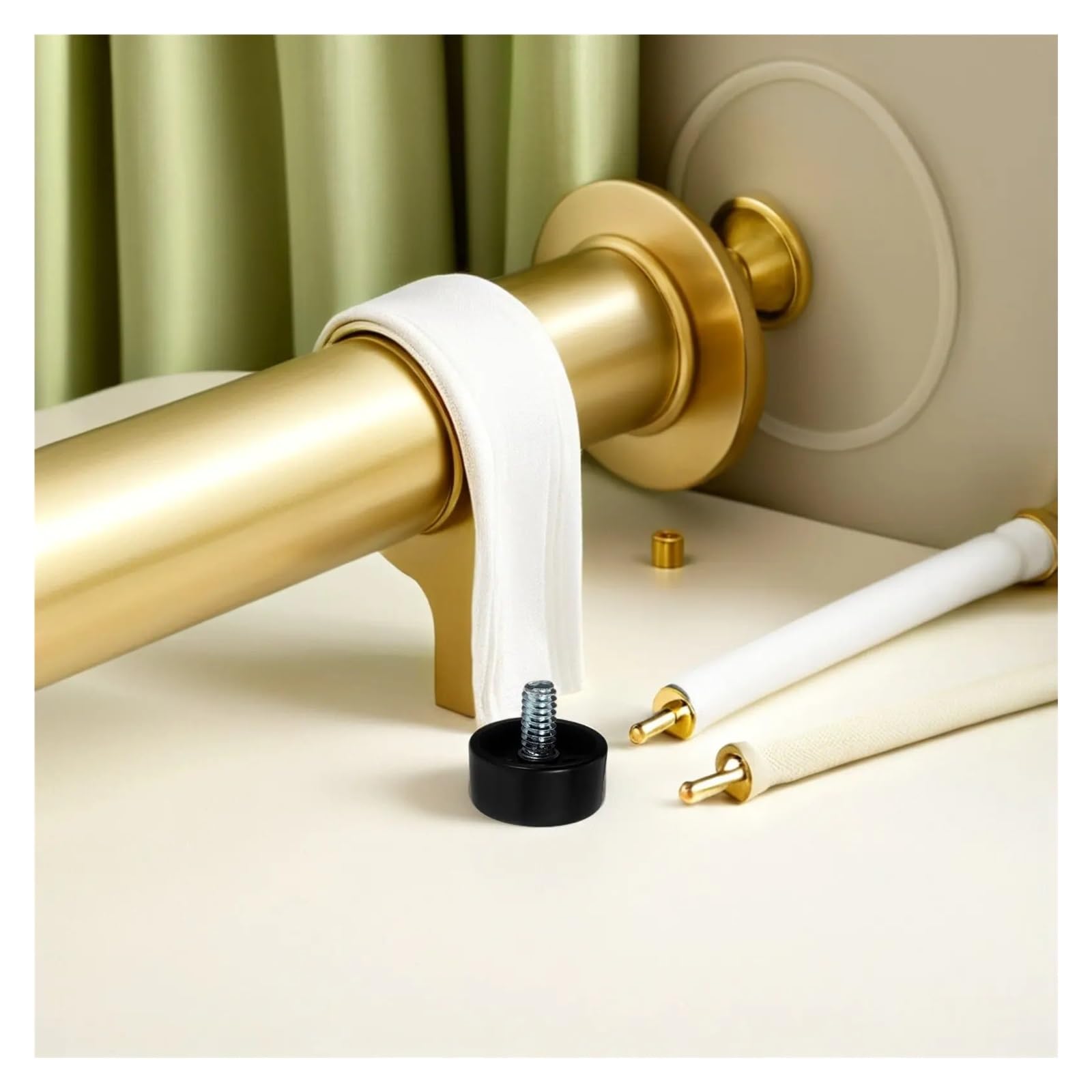Lot de 6 embouts à vis pour tringle à rideaux - Embouts de rechange décoratifs - Design moderne - Pour décoration de rideaux
