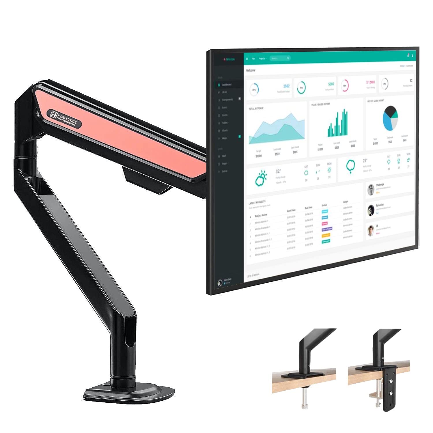 HEYMIX Single Monitor Arm Adjustable 
