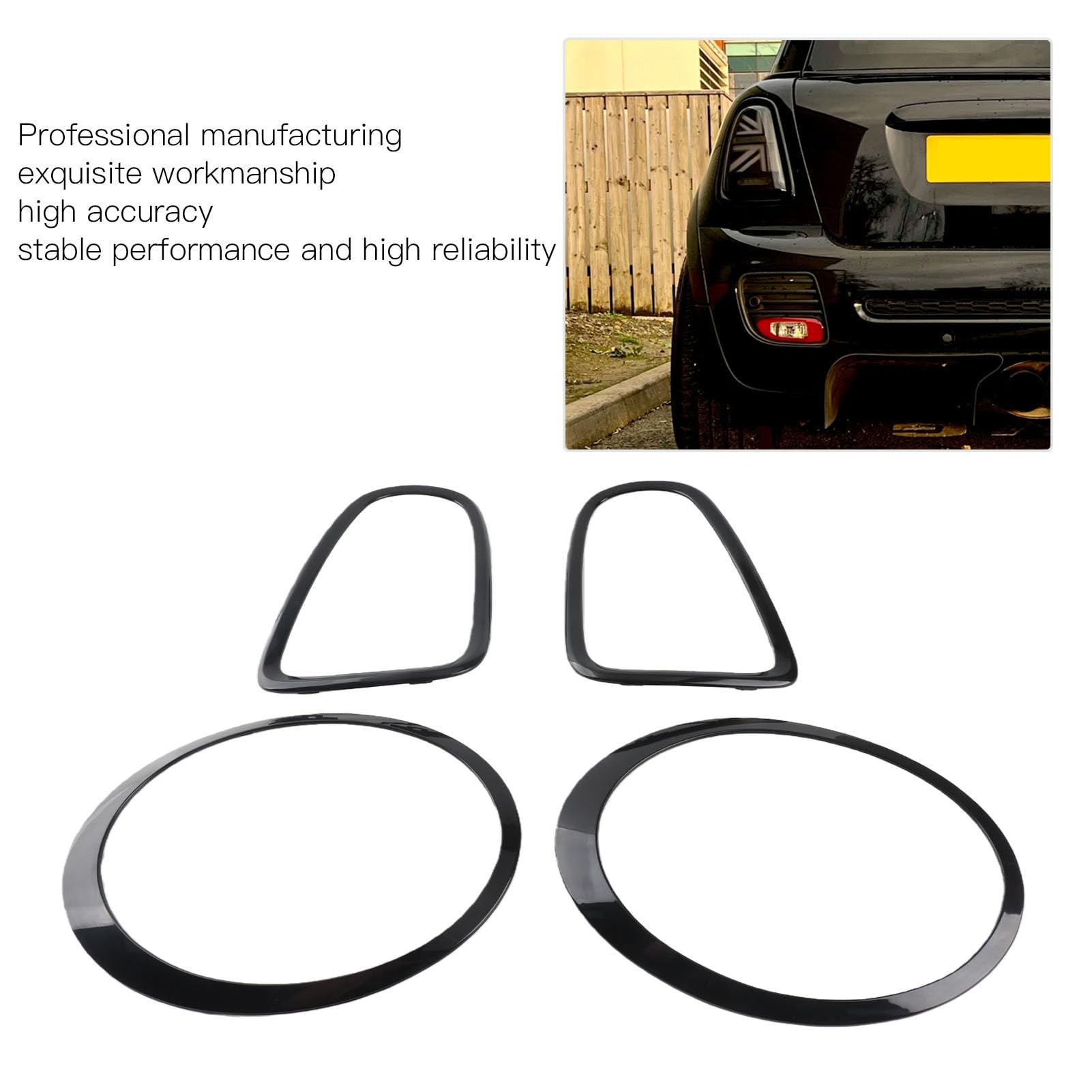 Dpofirs Embellecedores para faros delanteros, 4 unidades, kit de molduras envolventes, color negro brillante, repuesto para Mini R56 R57 R58 R59 S JCW 2007-2015 Convertible R57