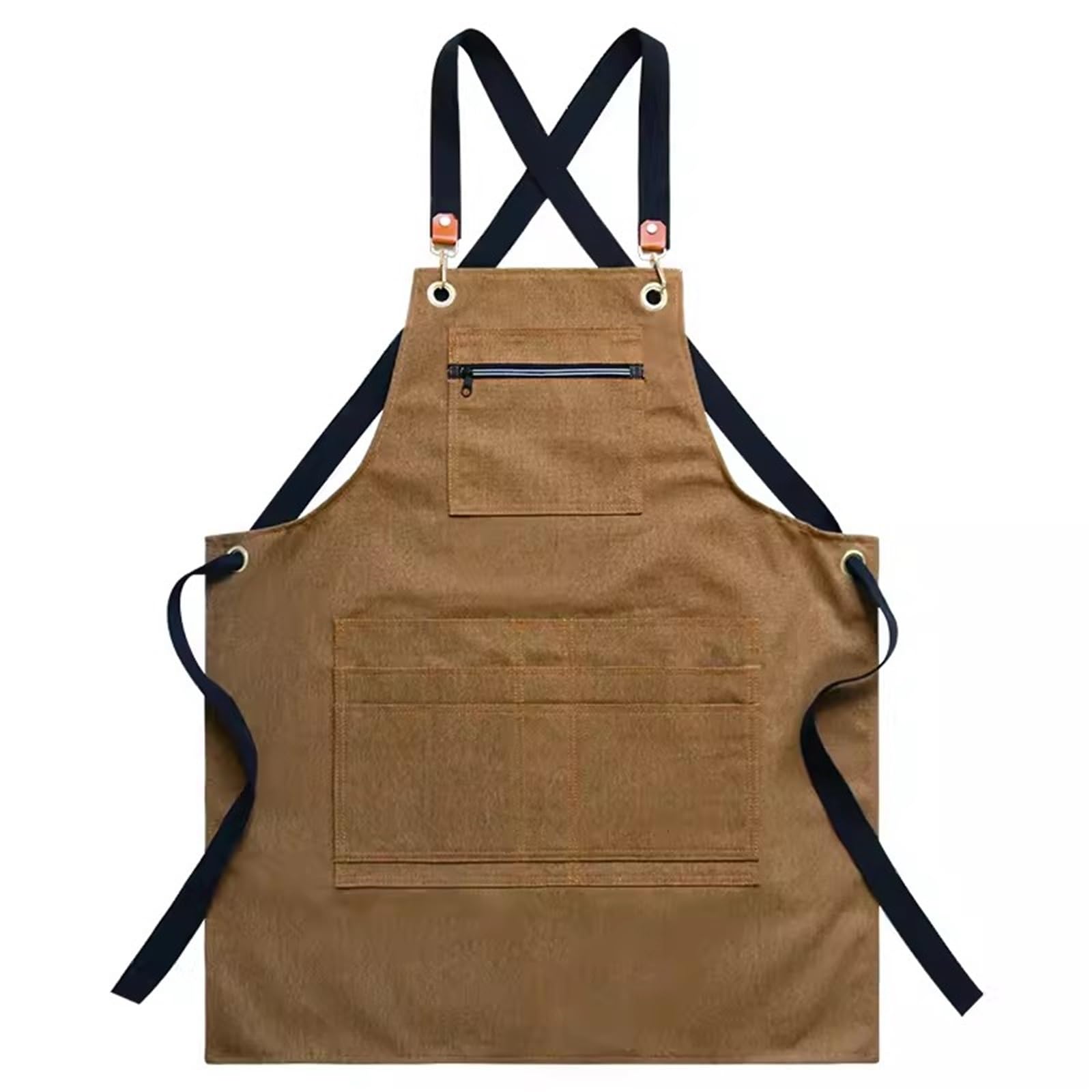 Gartenwerkzeuge Schürze Canvas-Schürze for Outdoor-Camping und Gartenarbeit, wasserdichte Schürze(Braun)
