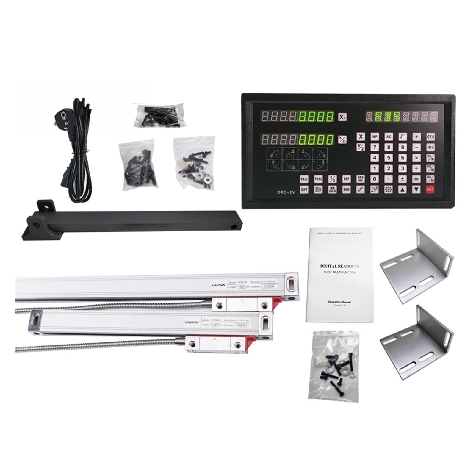 Regla de vidrio lineal 0-1000mm y pantalla DRO-2V para modernizar talleres de mecanizado