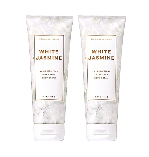 Bath and Body Works White Jasmine 2 Pack Ultra Shea Crema Corporal 8 oz (Jazmín Blanco)