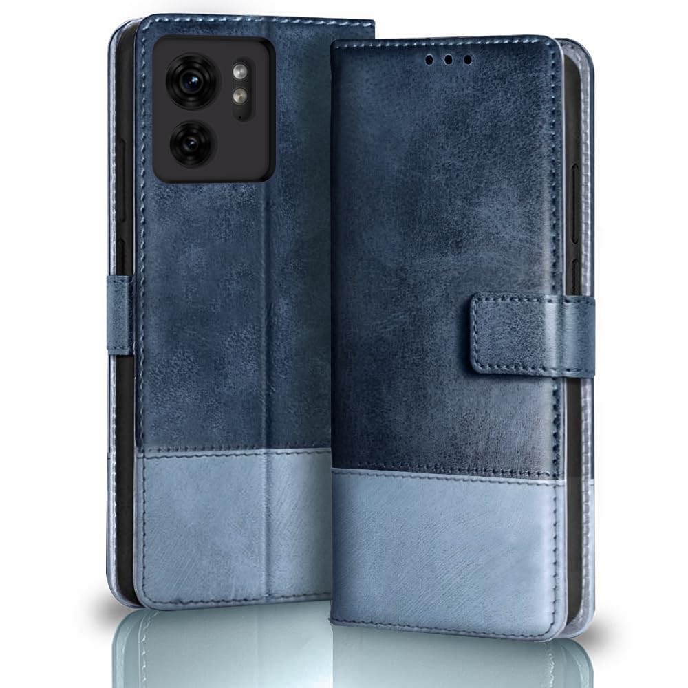 TheGiftKart Flip Back Cover Case for Motorola Moto Edge 40 5G | Dual-Color Leather Finish | Micro-Fibre Lining Inside | Inbuilt Stand & Pockets | Flip Case Cover for Motorola Edge 40 (Blue & Sky) (B0CD7931L3) Amazon Price History, Amazon Price Tracker