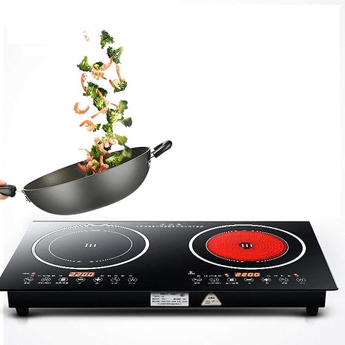 Miniatura 8 de Placa de cocción de inducción portátil  110 V 8 niveles de cocina eléctrica de inducción dual encimera encimera doble quemador adecuado para