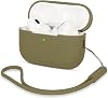 Compatible with AirPods Pro 2 Case Silicone Shockproof Protective Case for AirPods Pro 2nd Generation 2022 Case Cover with Silicone Lanyard Front LED Visible Army Green