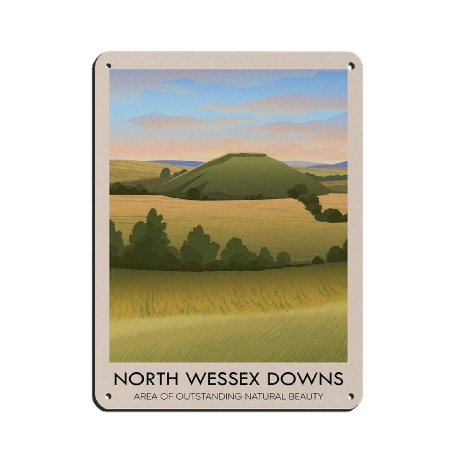 Lxwnze 30L X 40W Cm North Wessex Downs Aonb Poster Retro Poster Metal Tin Sign Chic Art Retro Iron Painting Bar People Cave Cafe Family Garage Poster Wall Decoration 12X16inch(30X40cm)