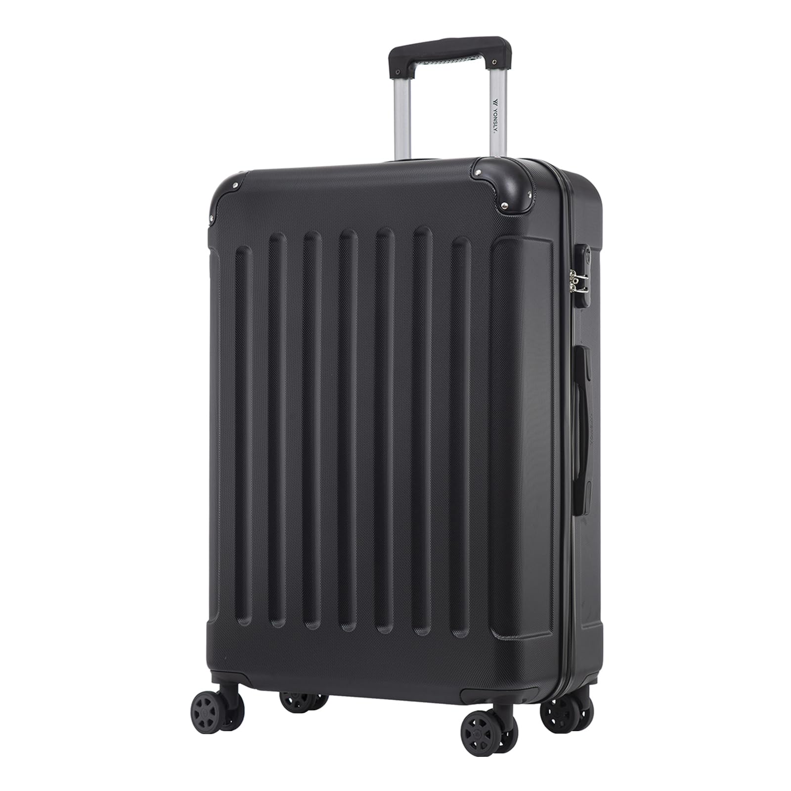 YONSLY Trolley Reisekoffer Set, Koffer Suitcase, Rollkoffer Handgepäck Hartschalenreisekoffer mit Zahlenschloss, 4 Rollen 360°, Weicher Gummigriff
