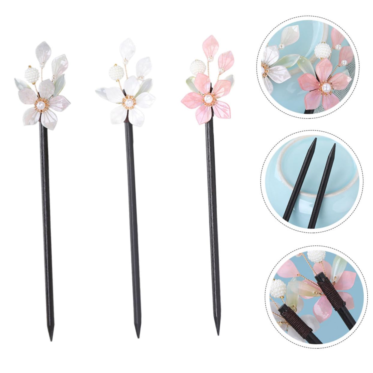FOMIYES 9piezas Horquillas Chinas De Madera Para Moños Accesorios Decorativos Para Peinados De Palillos Cabello
