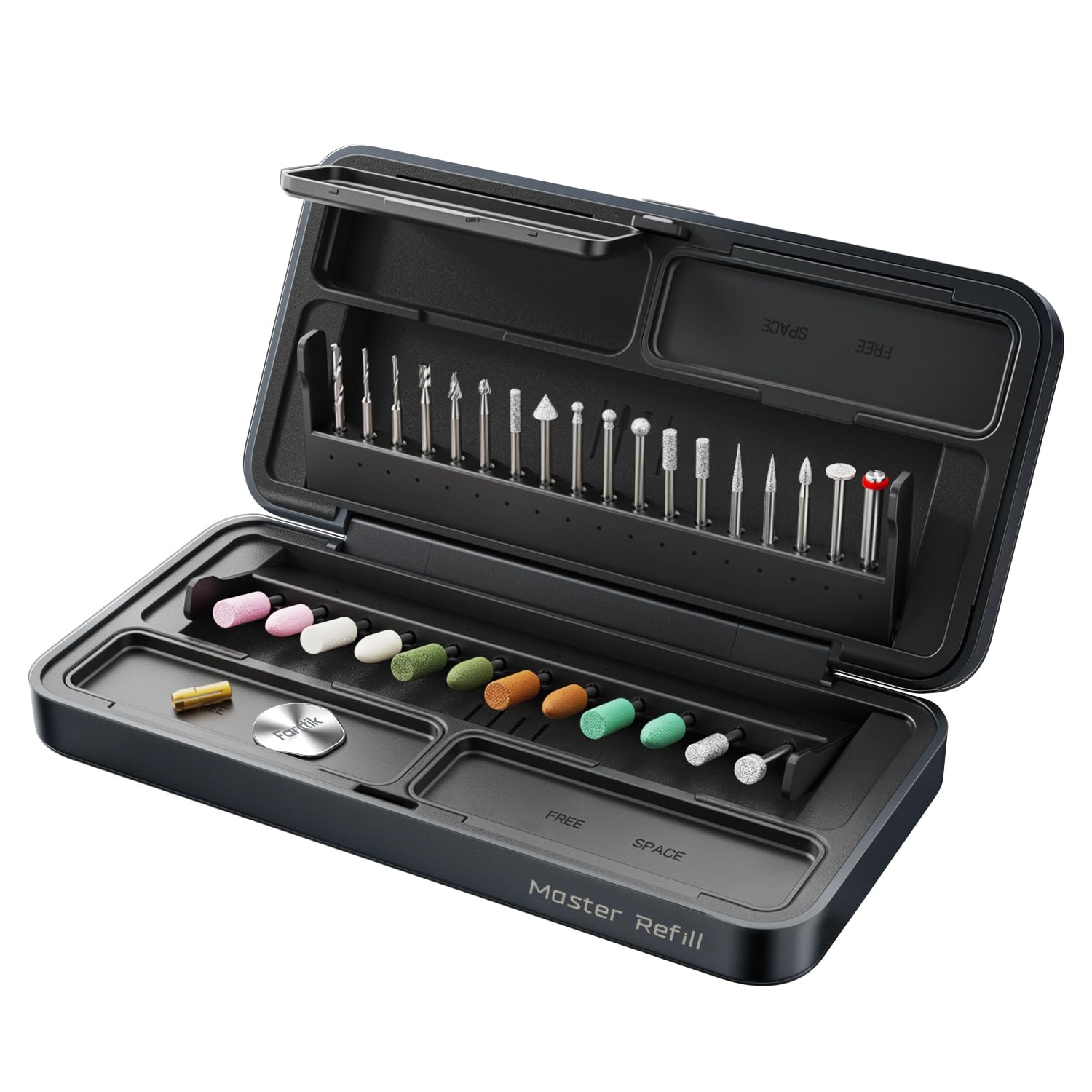 Fanttik Master Refill 42-tlg. Zubehör (2,3 mm) – für F2 Master | Vollständiges 3D-Druck-Zubehör – Schleifen, Gravieren, Polieren, Bohren, Schnitzen – DIY-Präzision
