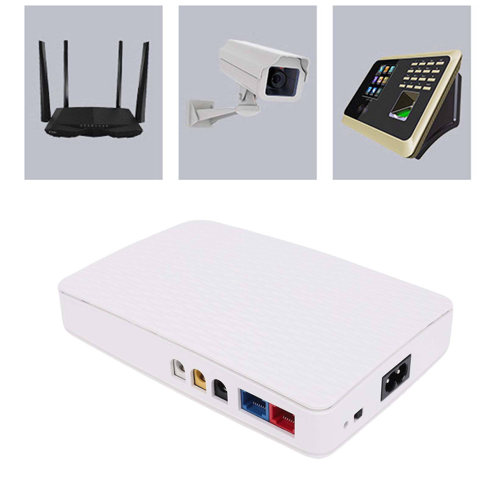 Eujgoov Backup de Batería Mini UPS de 8000 MAh, Salida de Canales Múltiples, Pequeña Fuente de Alimentación para Cortes de Energía, Compatible con Enrutadores y (Enchufe de la UE)