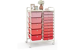 Giantex 15-Drawer Rolling Cart: Essential School Supply Master