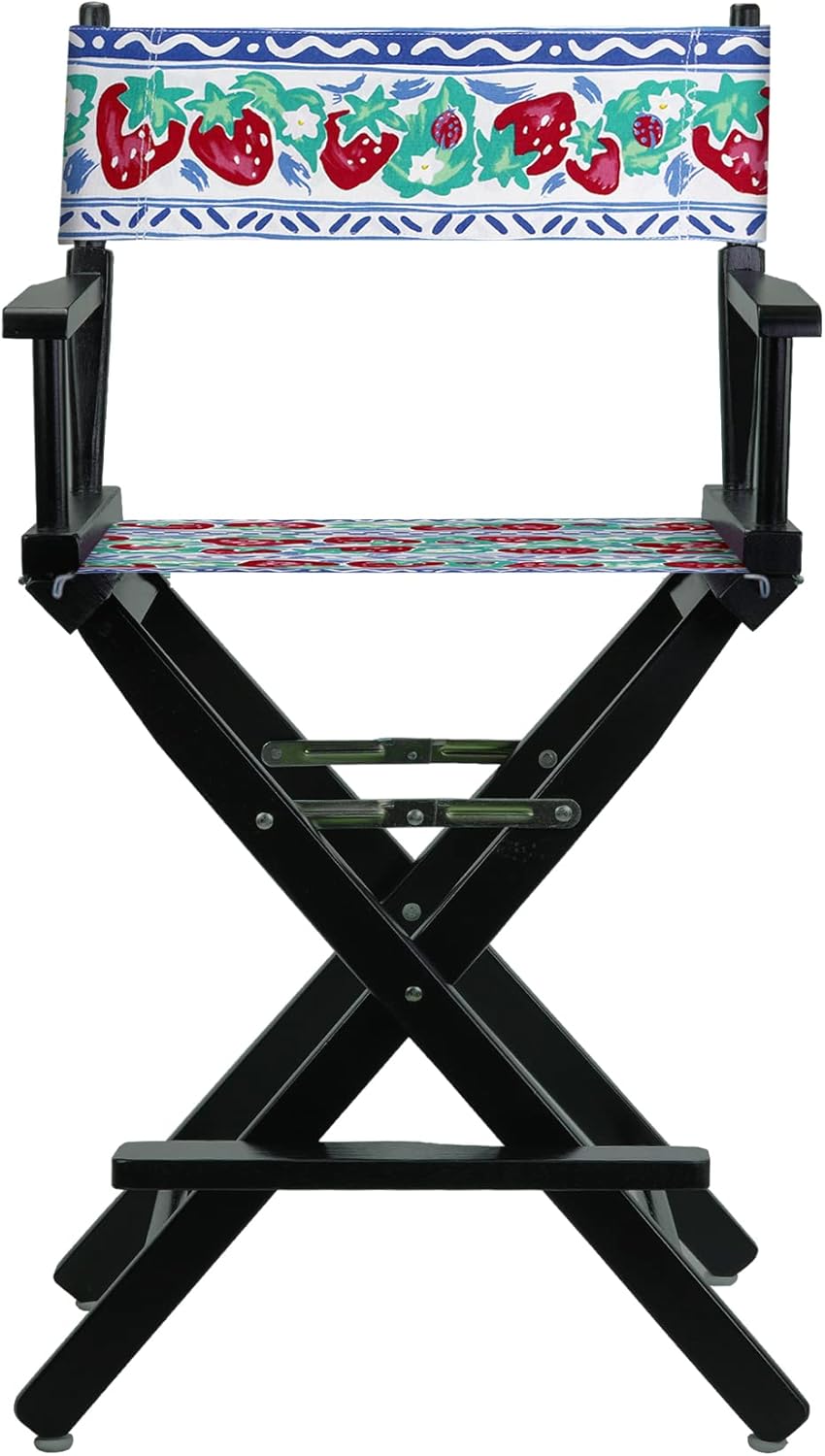 Casual Home 24" Director's Chair Black Frame-Strawberry Park