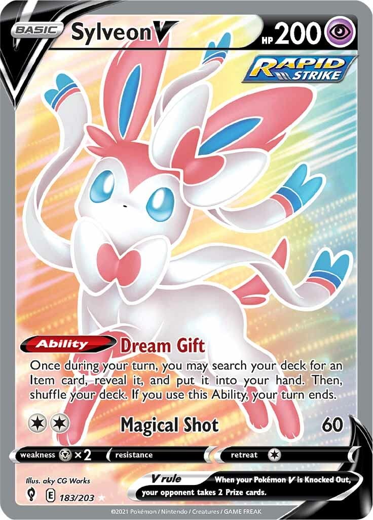 Amazon.com: Sylveon V - 183/203 - Ultra Rare (Full Art) - Sword & Shield