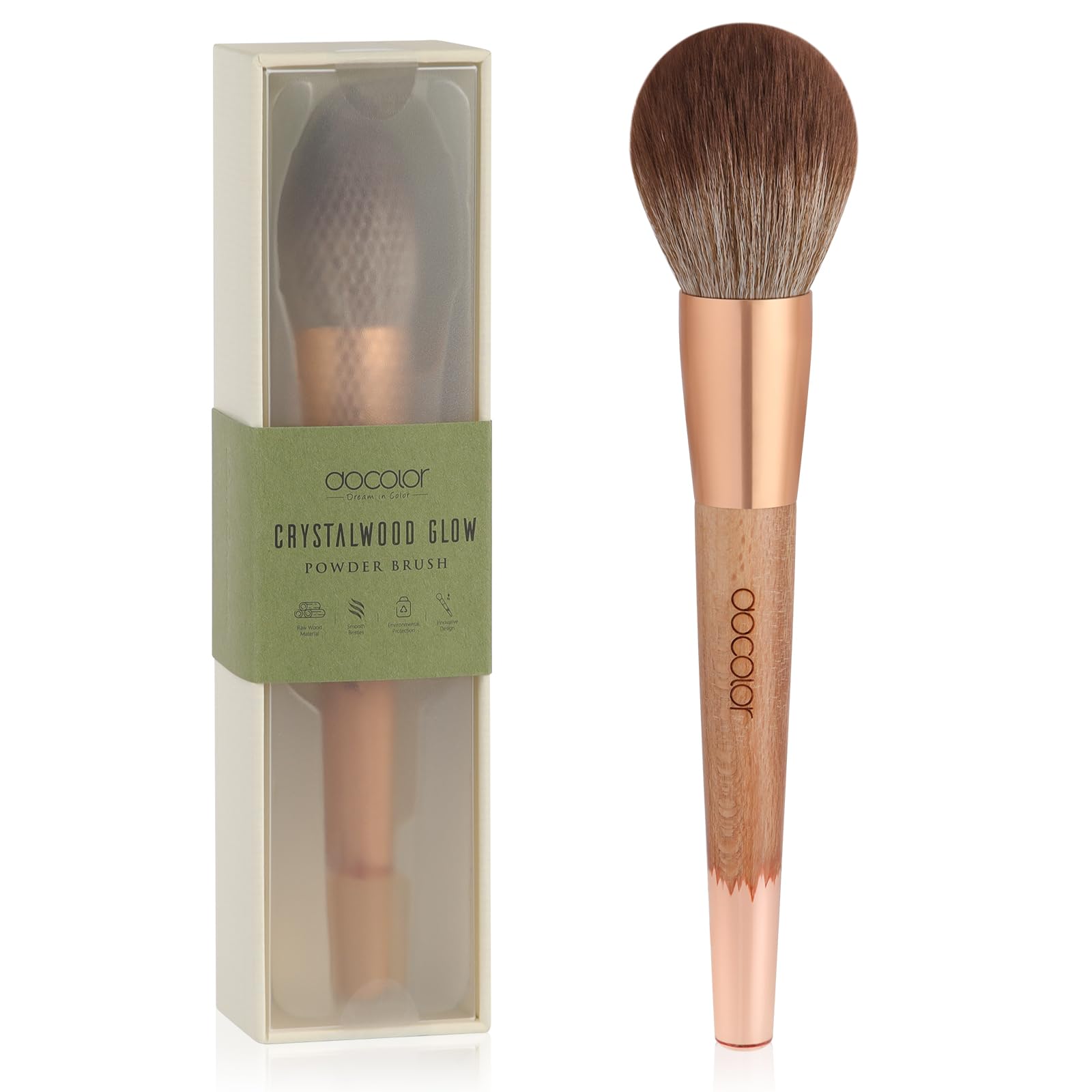 docolorLarge Powder Brush, For Setting Powder, Bronzer, & Blush, Complete Coverage, Large Fluffy Powder Brush, Vegan Makeup Brush, Cruelty-Free & Synthetic Bristles with Gift Box