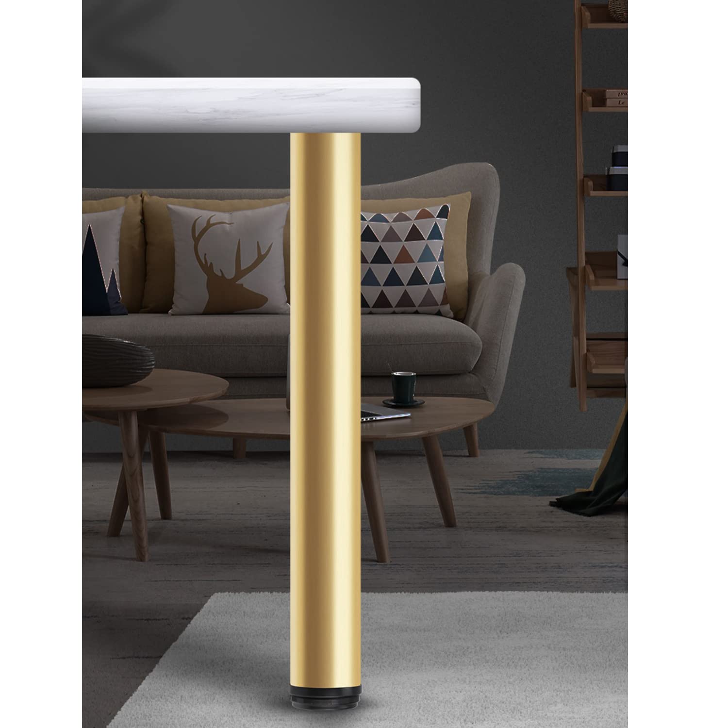 Regulowane nogi stołowe ze stopu aluminium | Brąz 8-140cm Do mebli: stoły, sofy, bary, szafki RTV(35cm(13.7in))