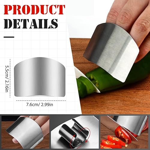 Miniatura 4 de Protector de dedos de acero inoxidable, protector de dedos mejorado 2025 para cortar alimentos, herramienta segura para cortar, cortar en cubitos y