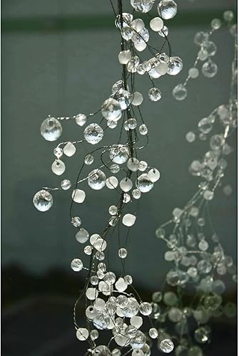 Miniatura 7 de Galt International Guirnalda de alambre de cristal acrílico de 192 pulgadas cuerda de alambre esmerilada y corte de diamante guirnalda de árbol de