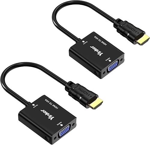 Miniatura 8 de Yinker Adaptador HDMI a VGA, paquete de 5, adaptador HDMI a VGA, chapado en oro, macho a hembra, convertidor de pantalla de extensión duplicada para