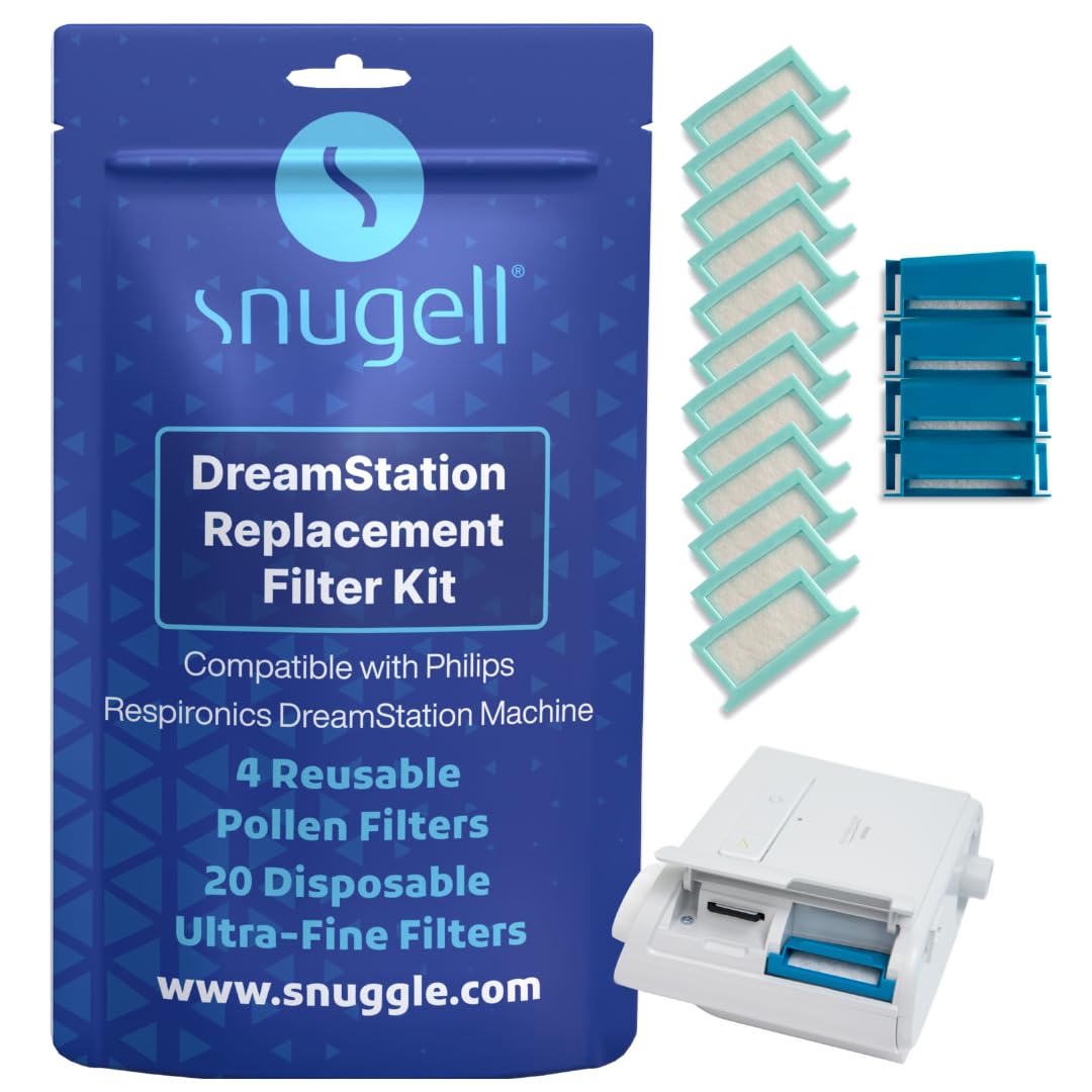 Snugell Dreamstation CPAP Filters – 24-Pack (4 Reusable + 20 Disposable) – Universal Replacement Filters for Philips Respironics CPAP Machines, Ensures Clean Air for Better Sleep Therapy - Made in USA