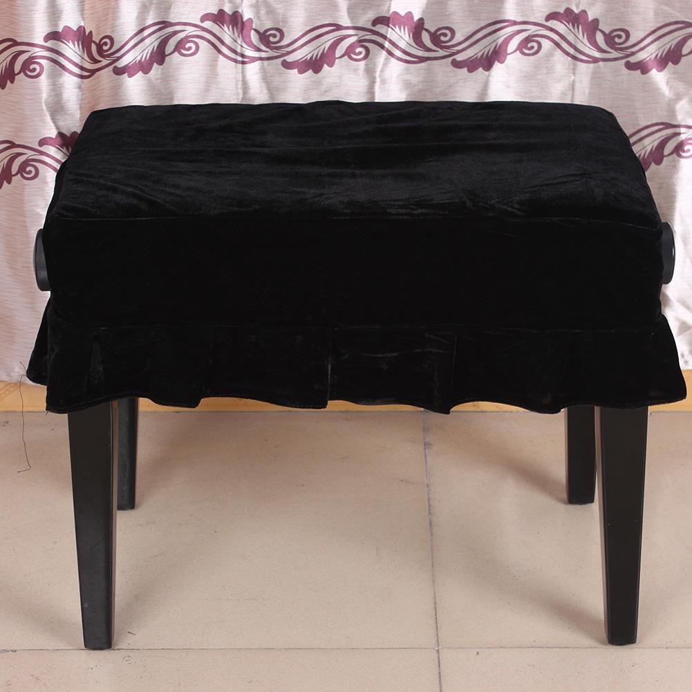 Coprisgabello per pianoforte, coprisgabello decorato per sgabello singolo, sedile universale (nero), accessori per suonare