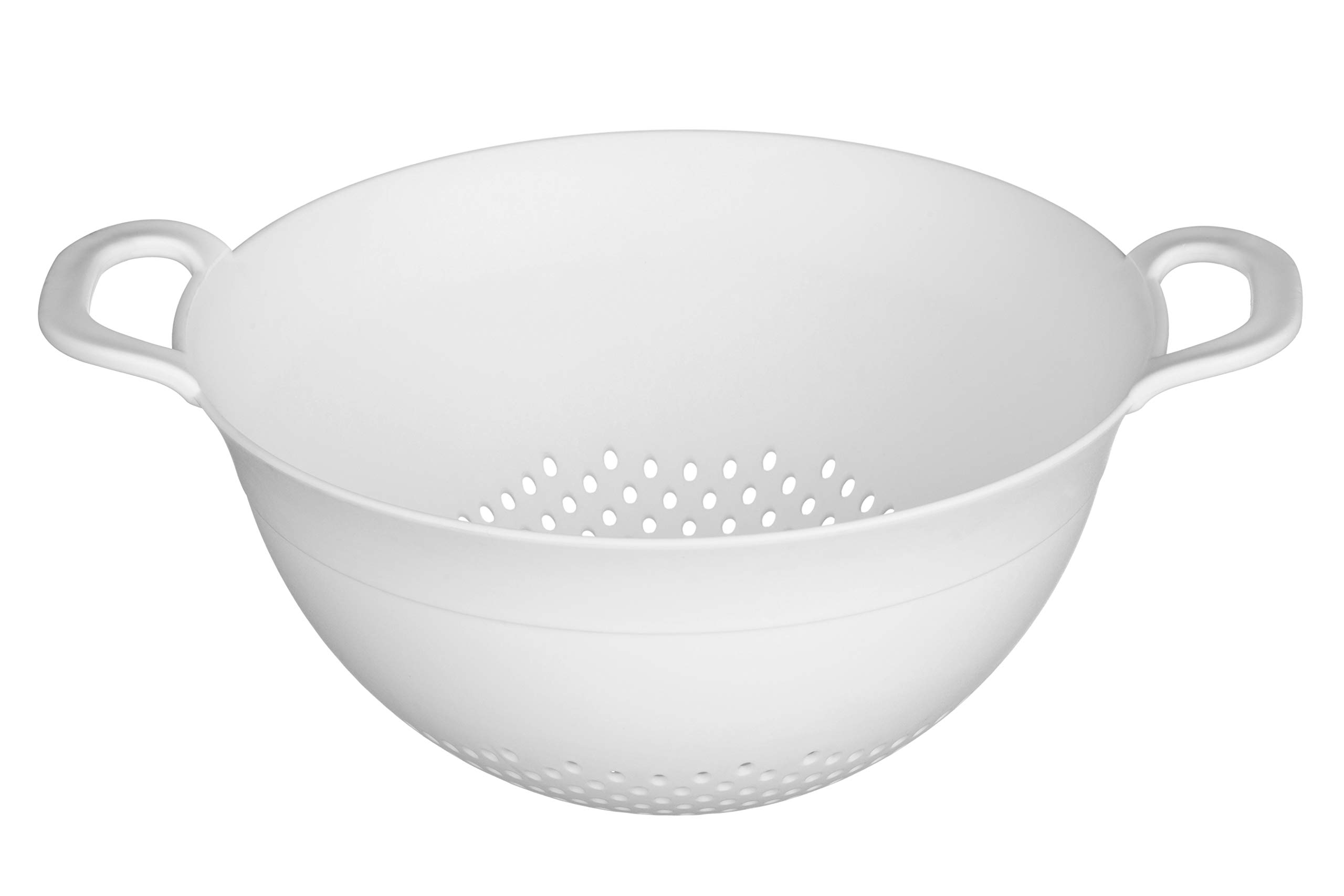 Premier Housewares White Plastic Large Colander Strainer With Holes Ideal For Washing And Draining Vegetables Pasta Food Strainer With Handles Perfect For Daily Use 26 x 14 x 44