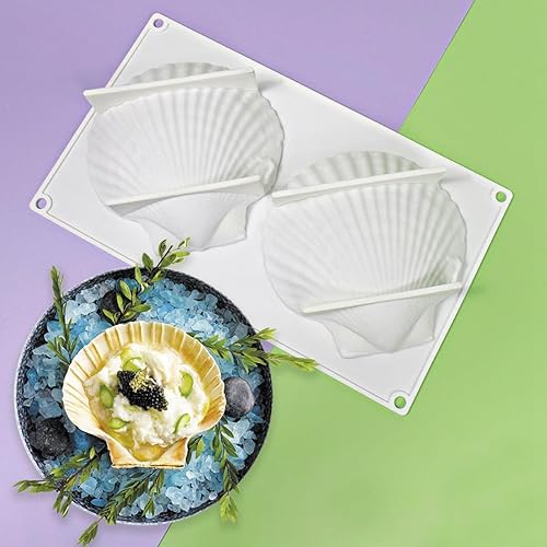 Miniatura 7 de mostsom Molde de silicona para hornear Big Sea Shell para hornear 3D Bakeware Molde de chocolate Molde de magdalenas Pan Pastel DIY Muffin