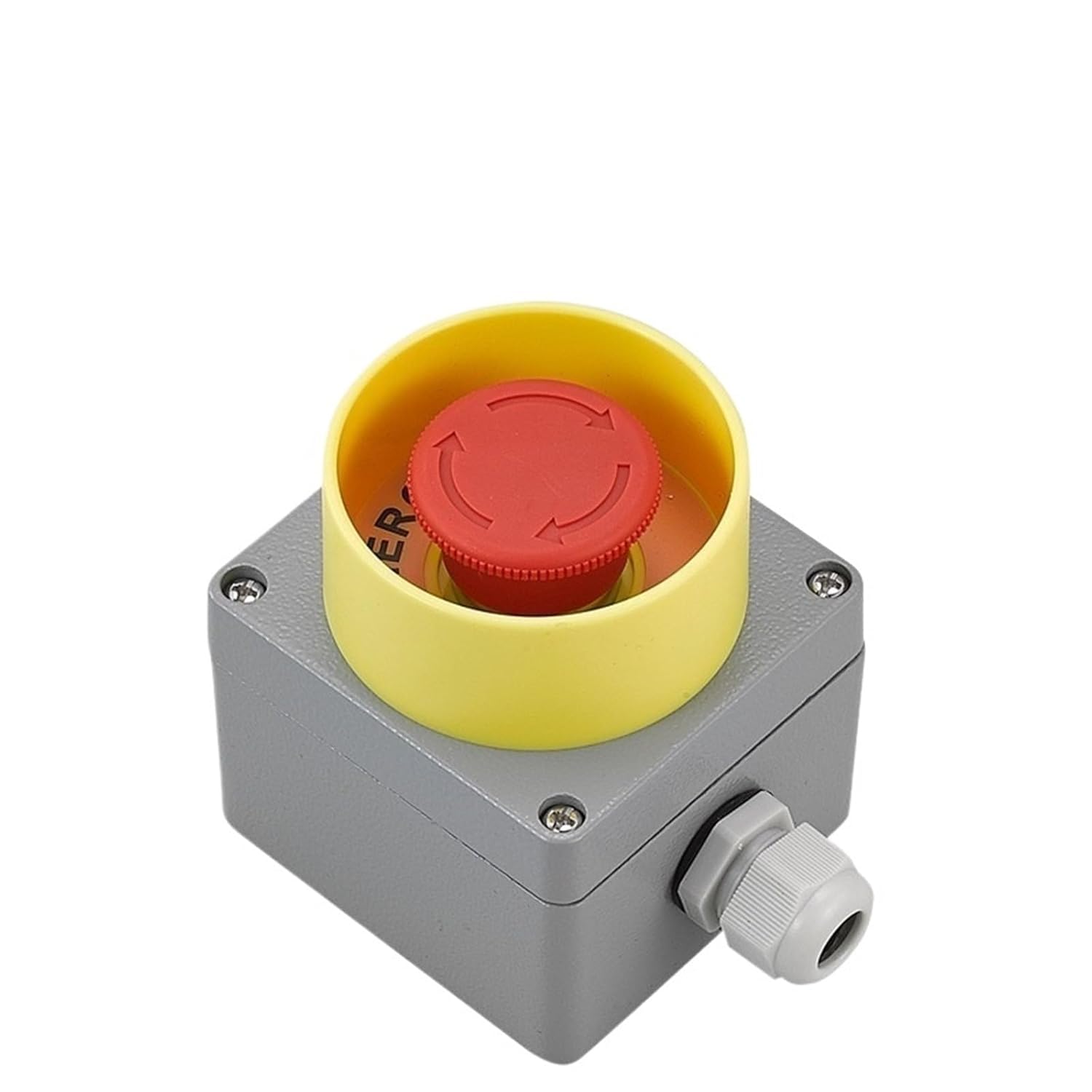 Emergency Stop Push Fastener Switch Control Box 22mm Waterproof Enclosure with Protection Cover Elevator Kill 10A(18)