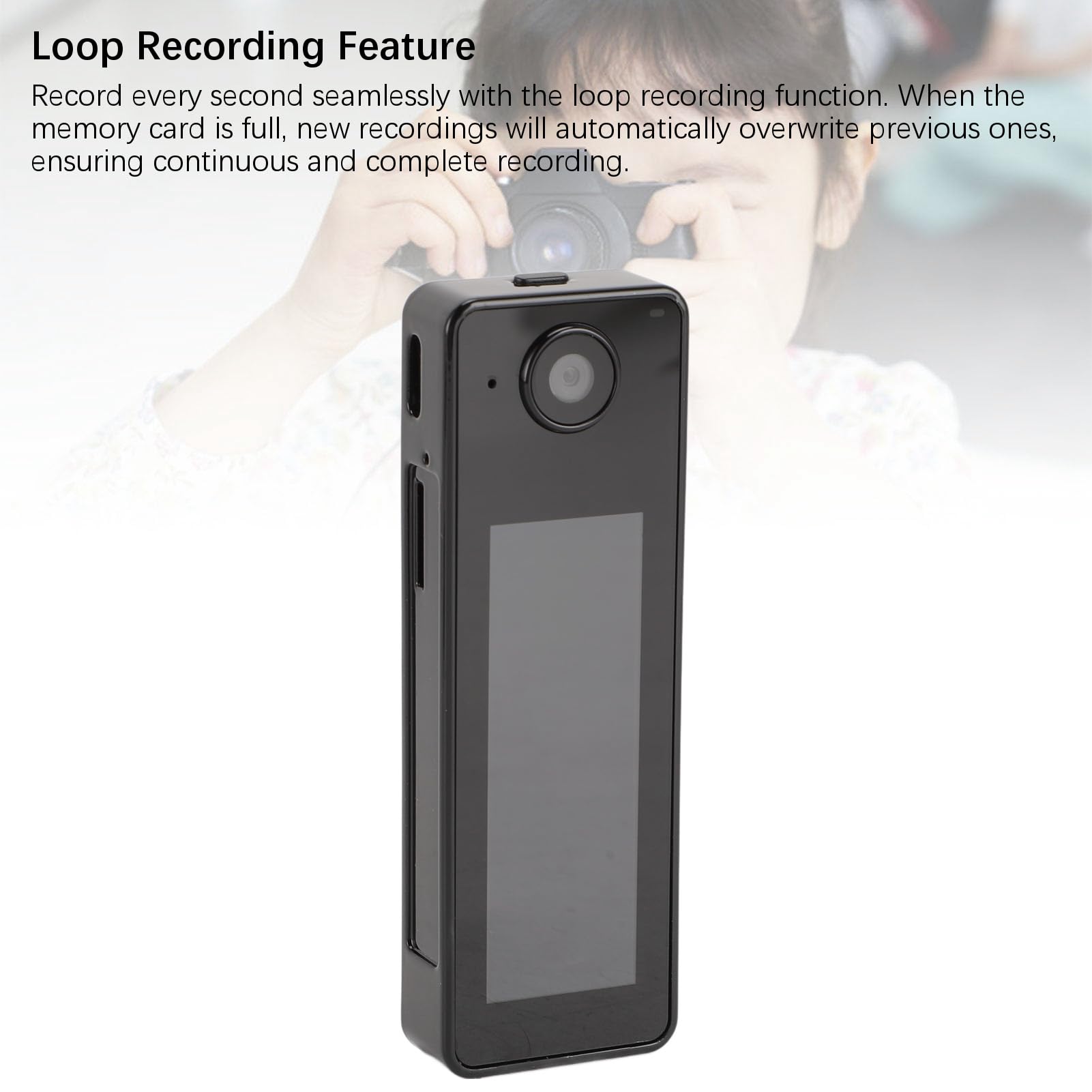 Jectse Caméra Corporelle avec Enregistrement Audio et Vidéo, Enregistreur Vidéo Portable HD 1080P, Caméscope de Poche Magnétique D'enregistrement en Boucle pour Le Cyclisme des Gardes