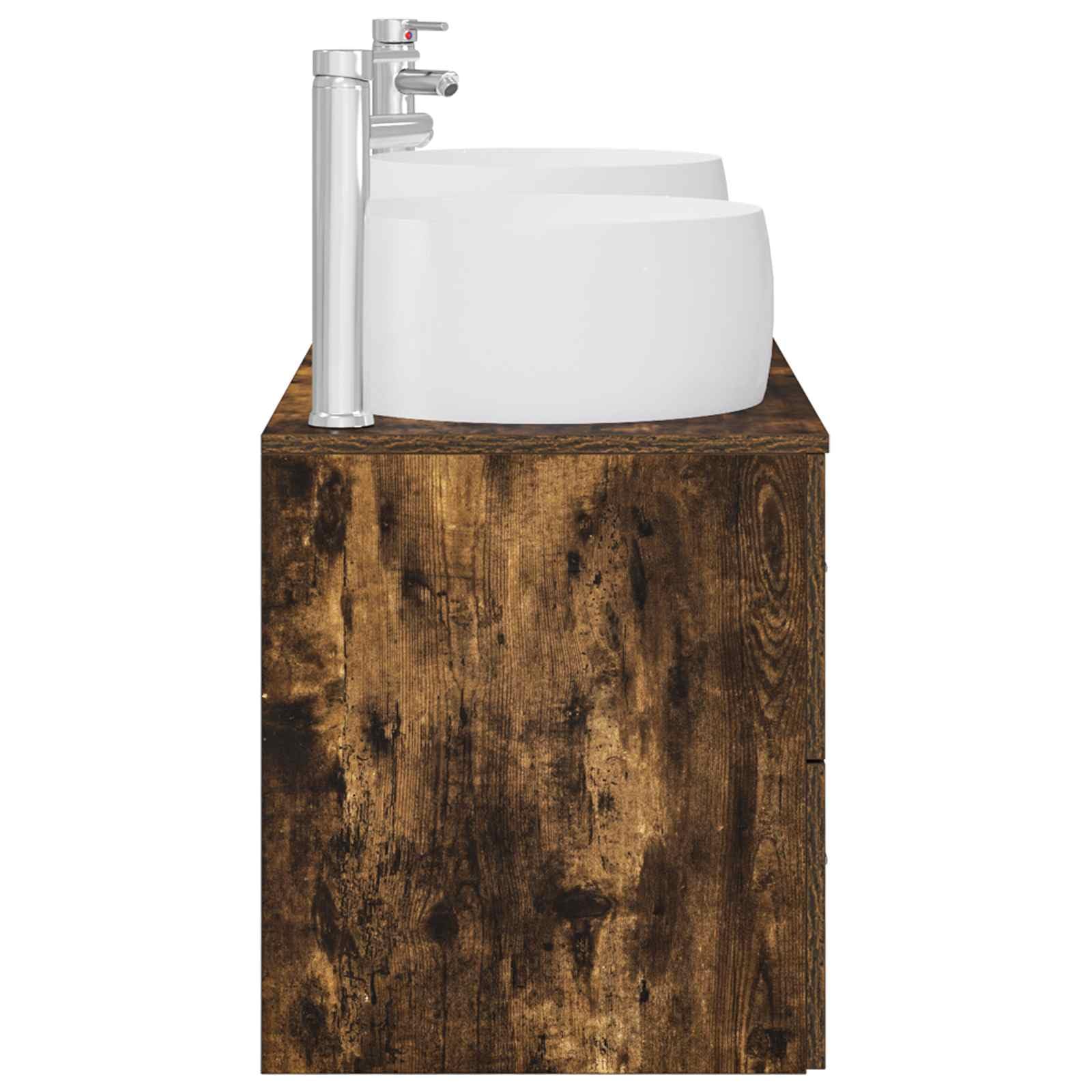 Juego Mueble Baño 3 Piezas Roble Ahumado