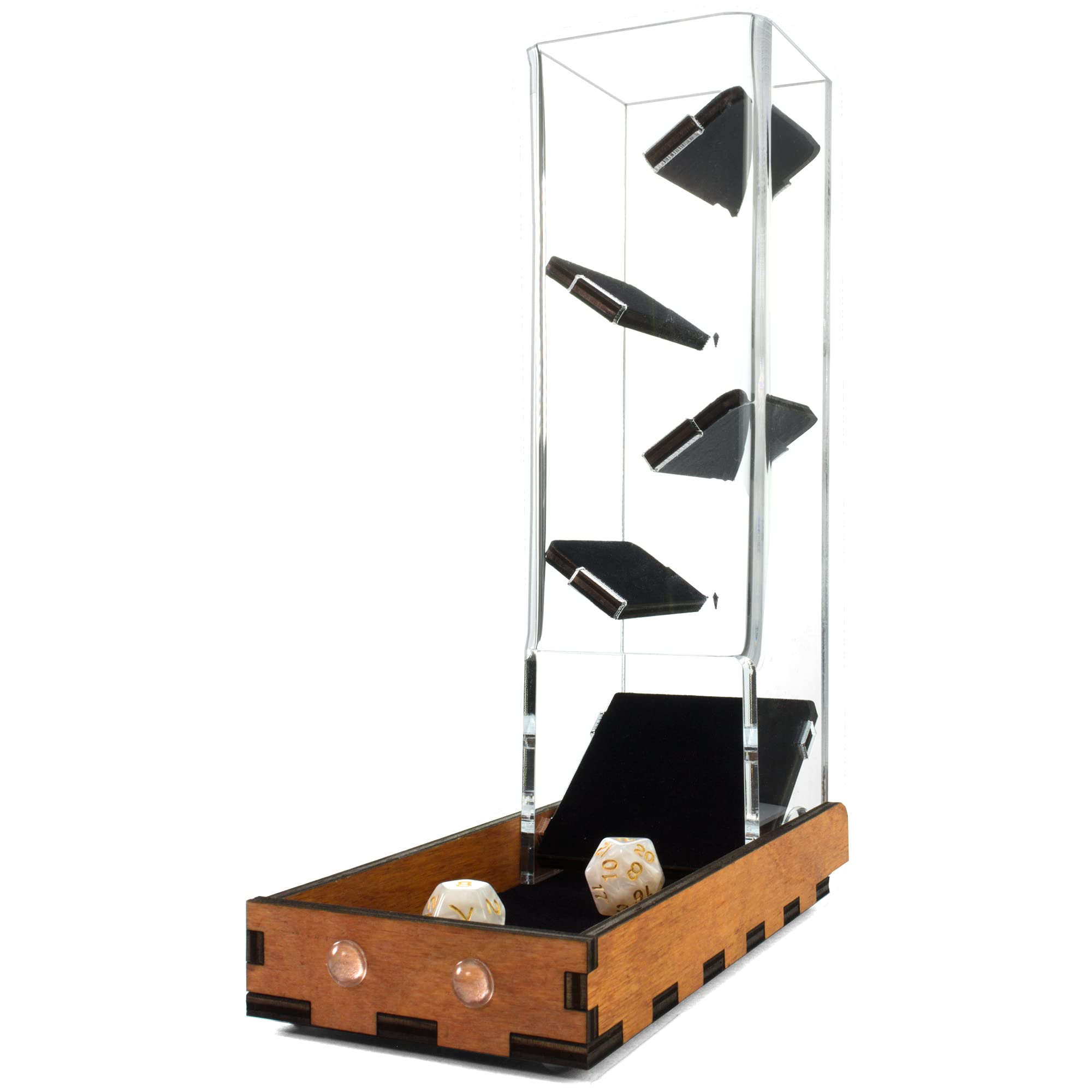 C4Labs Tall Velvet Lined Dice Tower - Softer Sound - Color Options (Tower W/Gunstock Tray)